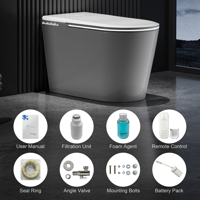 CRESTLE Premium Smart Toilet with Bidet, Foam Shield, Auto Open